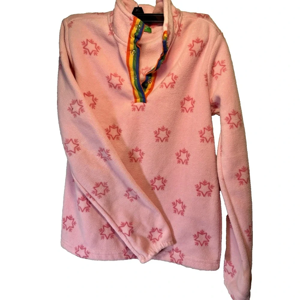 United colors of beneton  fleece pullover Pink Stars  Extra‎ Large